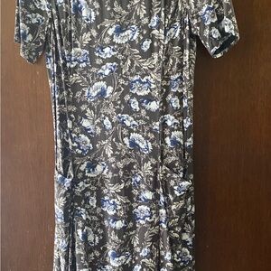 J. Jill Black and White Sheath Dress Casual Short Sleeve